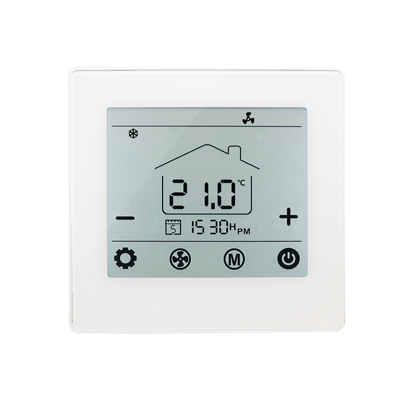 24V Programmable Touch Screen Heating and Cooling FCU Thermostat