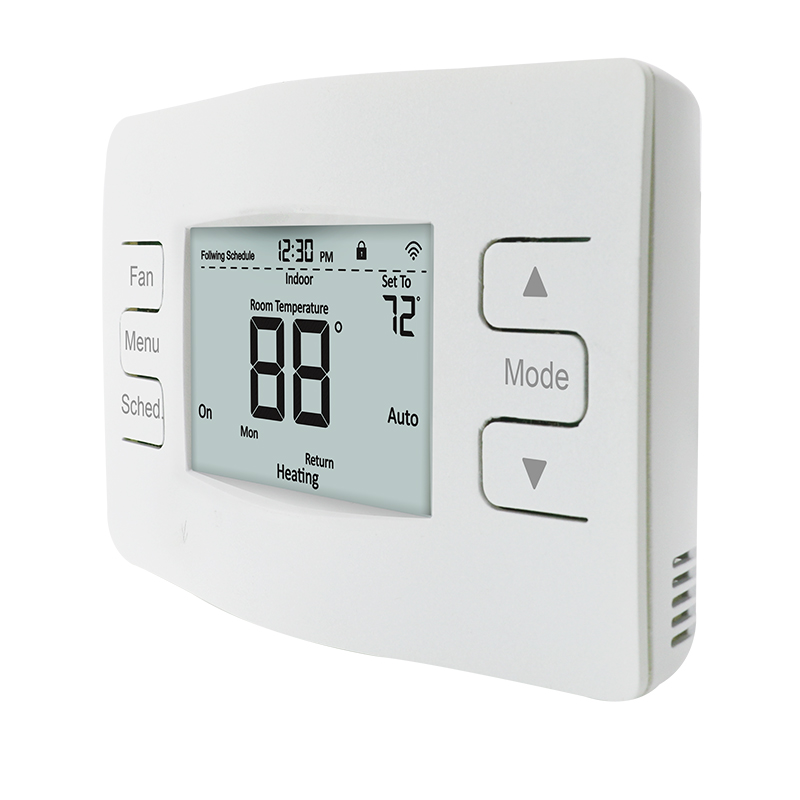 North America 24V Programmable Button LCD Screen Heat Pump Thermostat