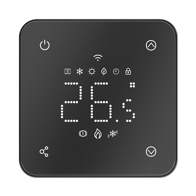 Black LED Square Thermostat for 86*86 Wall Box Heating&Cooling Installation