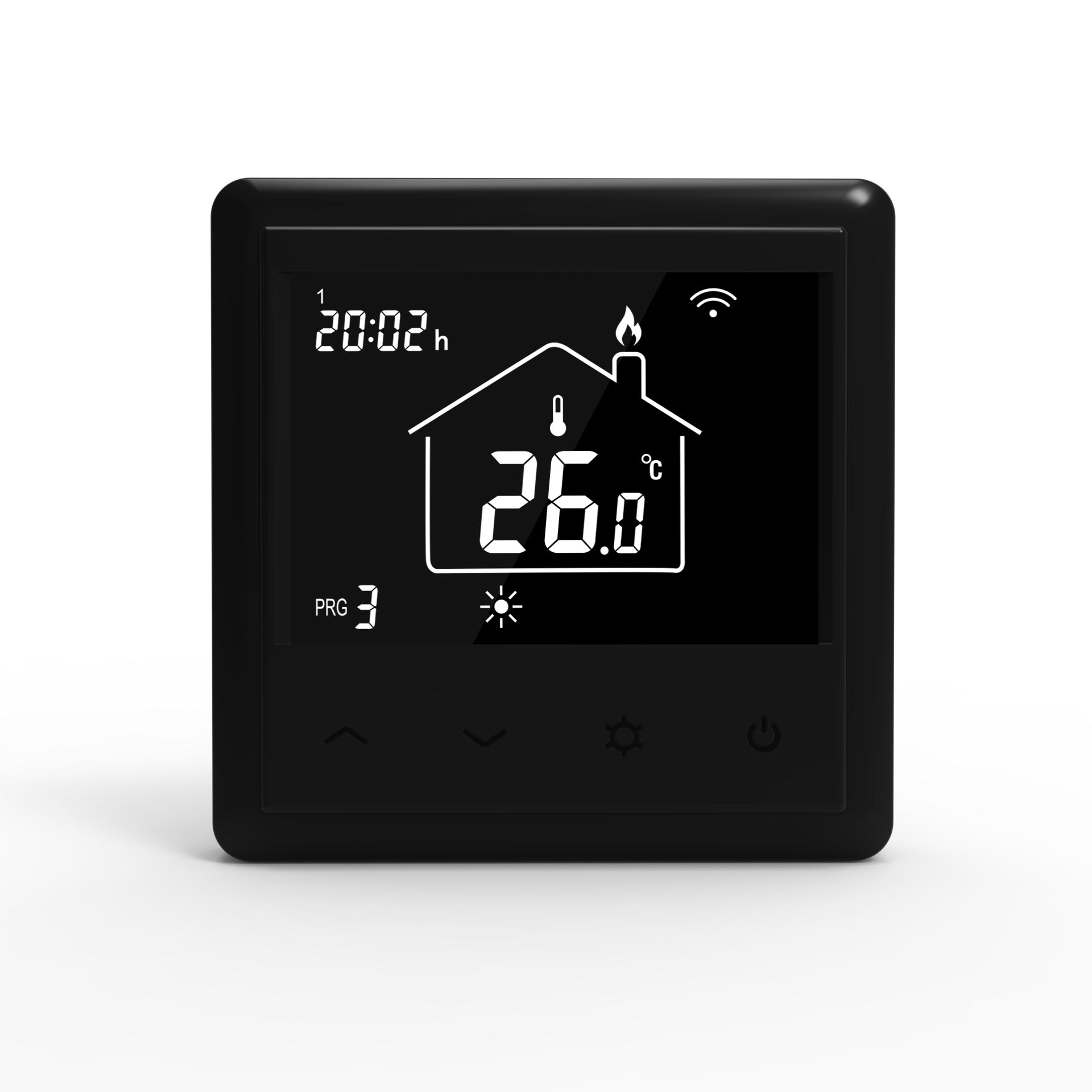 Black Display Thermostat For In House Electric Floor Heating System