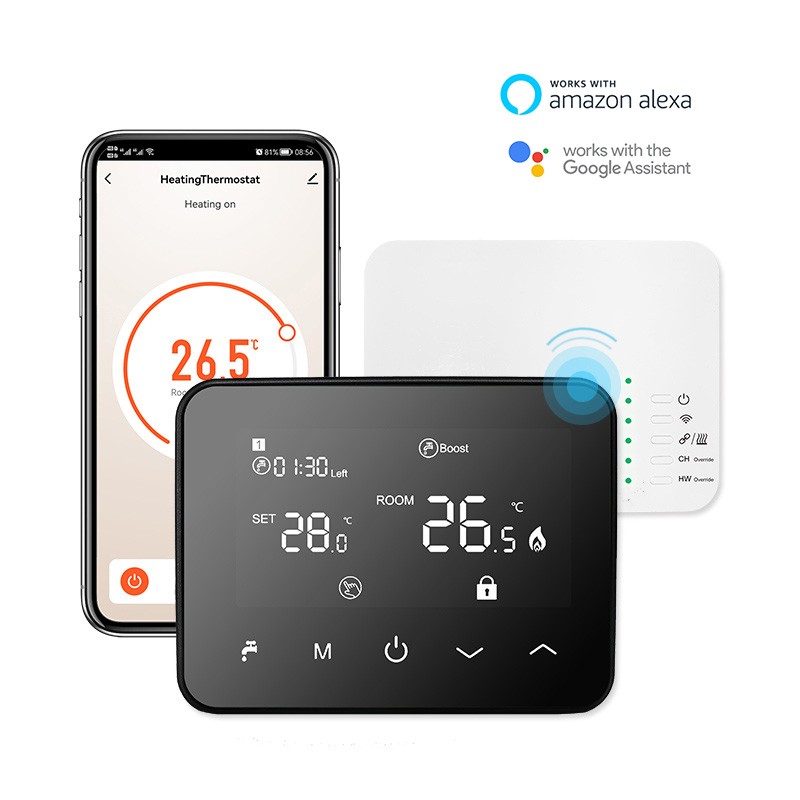 Programmable dual zone thermostat comfort control centre