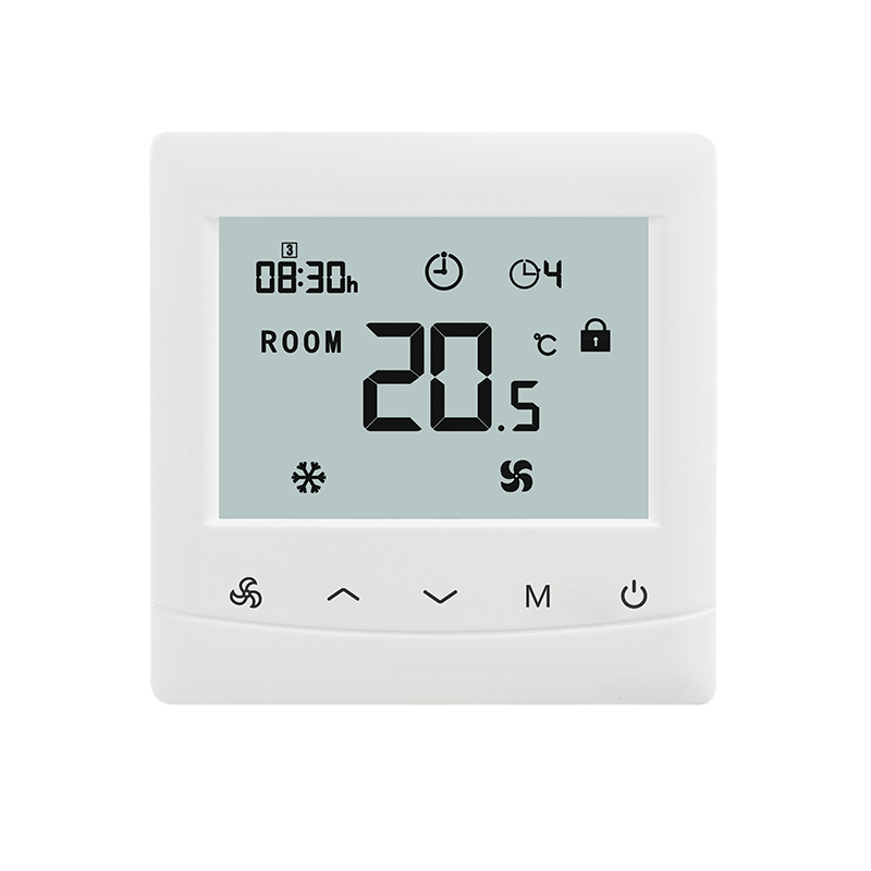 Customized Square FCU Thermostat with Black Display LCD, PWM Control