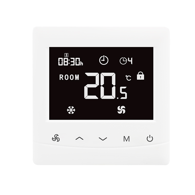 Customized Square FCU Thermostat with Black Display LCD, PWM Control
