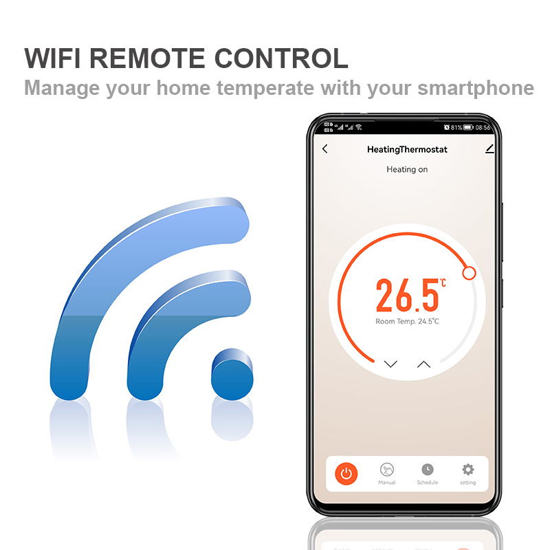 HVAC Thermostat With RS485 Modbus, Keycard, External Sensor,Child Lock