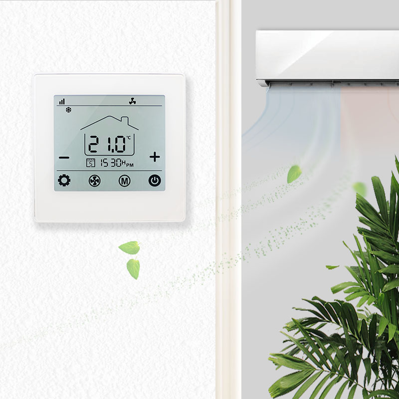 24V Programmable Touch Screen Heating and Cooling FCU Thermostat