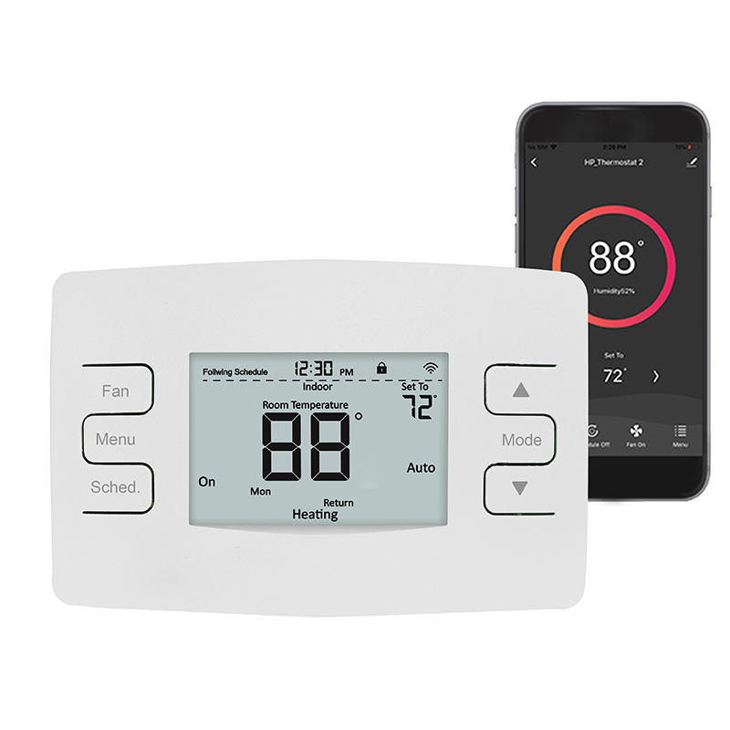 24V Programmable Thermostat with 2H/2C Multistage Heating and Cooling