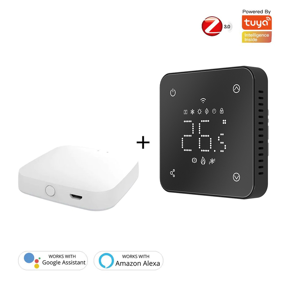 Black Touch LED Thermostat for Floor Heating WiFi Control