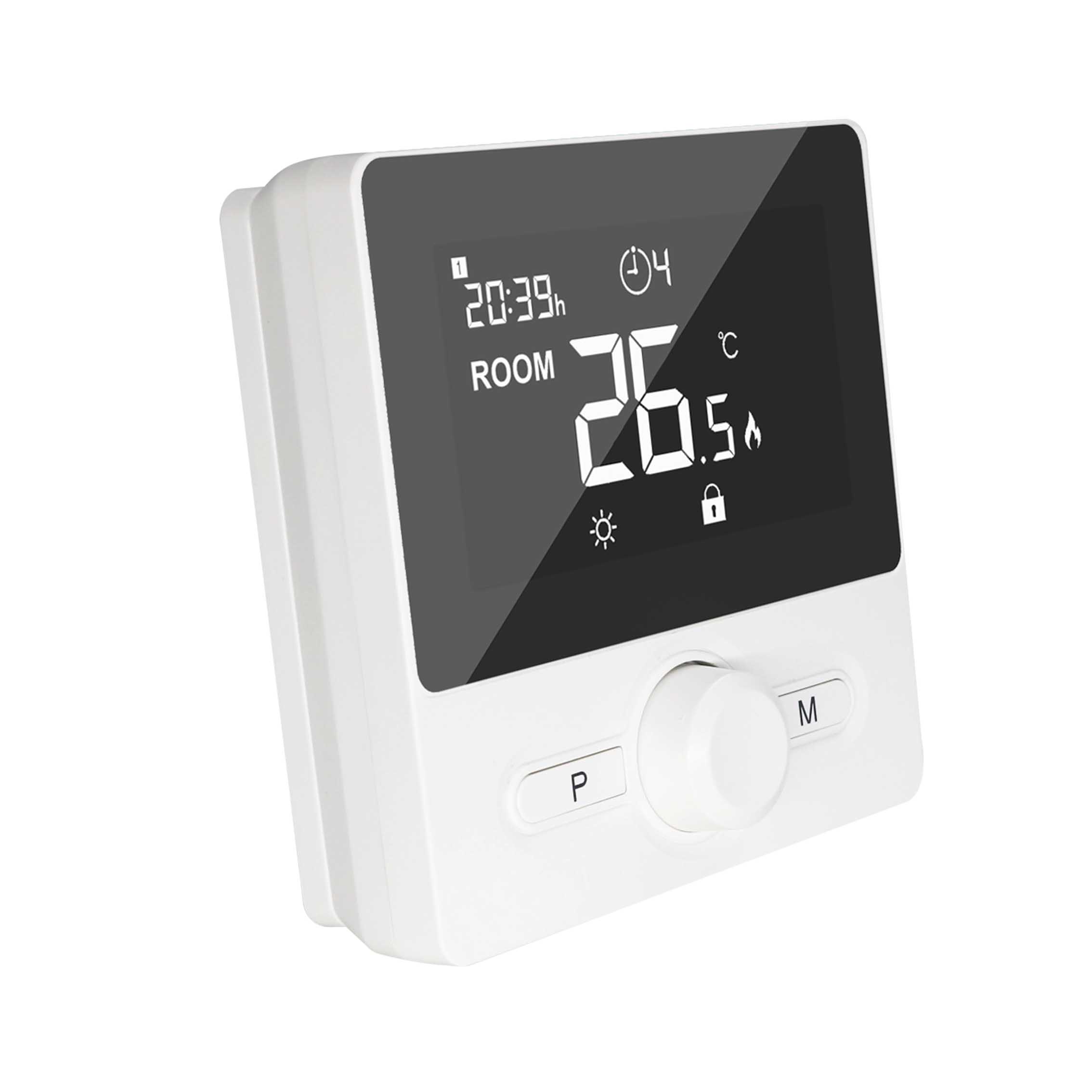 7days Programmable Wired Boiler Heating Thermostat with Dial Button