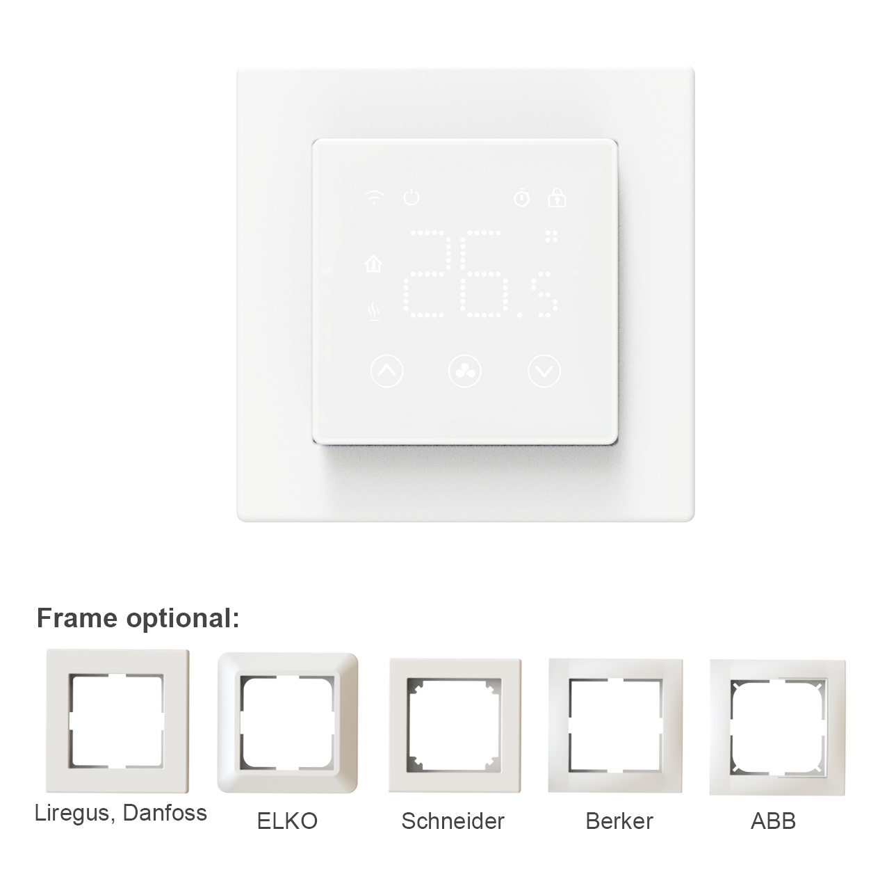 55*55mm Zigbee Wall Thermostat Suitable for Switch Frame as ABB, Schneider, Berker etc.