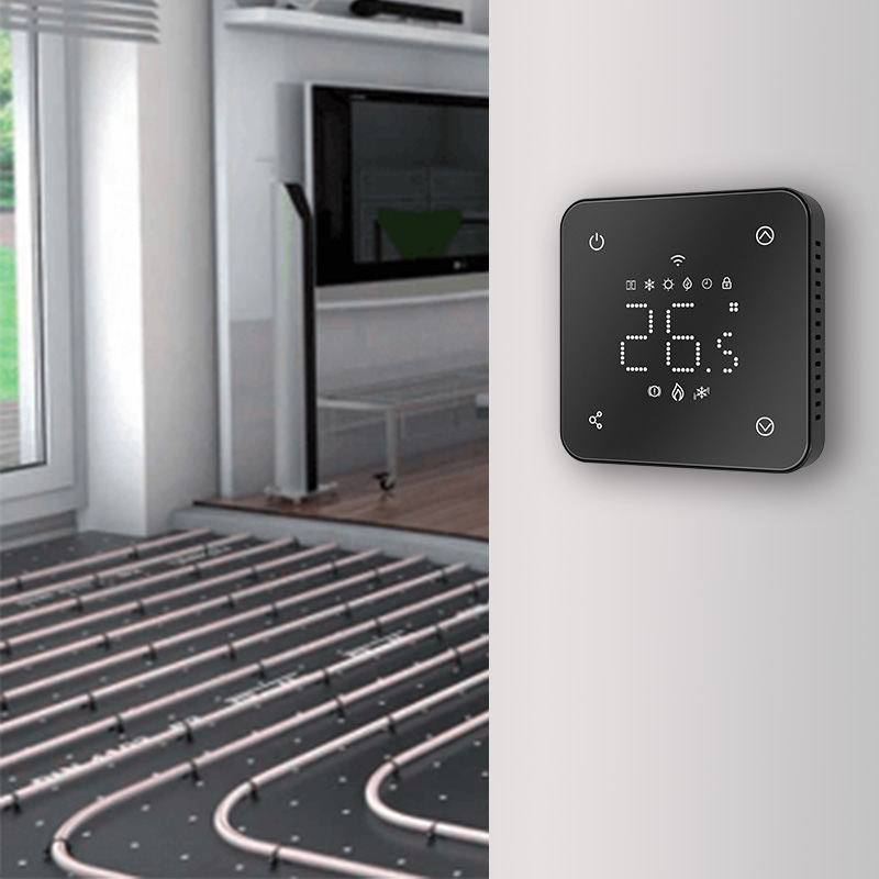 Black Heating LED Digital Thermostat 16A Floor Heating