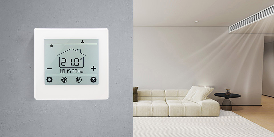 Touch Programmable FCU HVAC Rom Thermostat