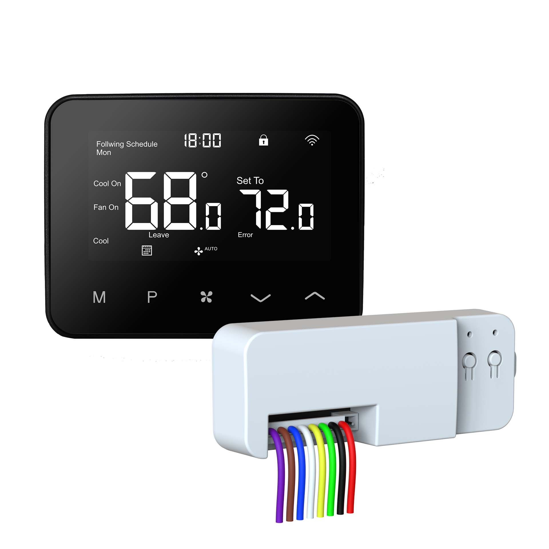 Smart Wi-Fi Thermostat For Floor Heating - App Control, Voice Compatible, Programmable, 4500W, 90-240V, Color LCD Display