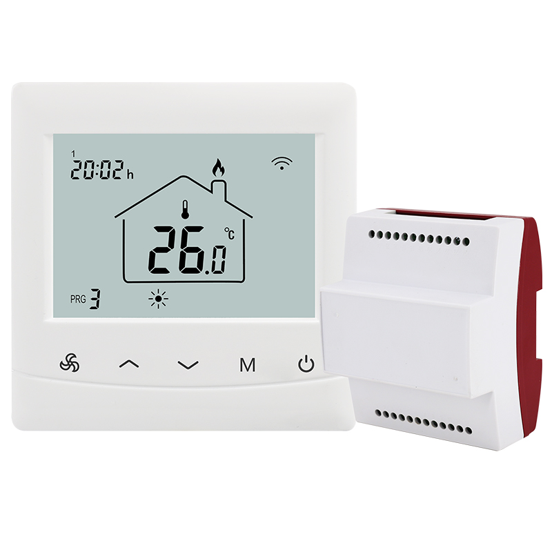 Digital 4 Pipes Fan Coil Thermostat Optional Floor Heating Availability