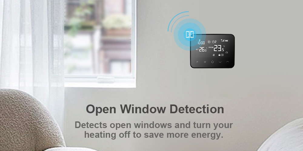 Open window detection smart thermostat 