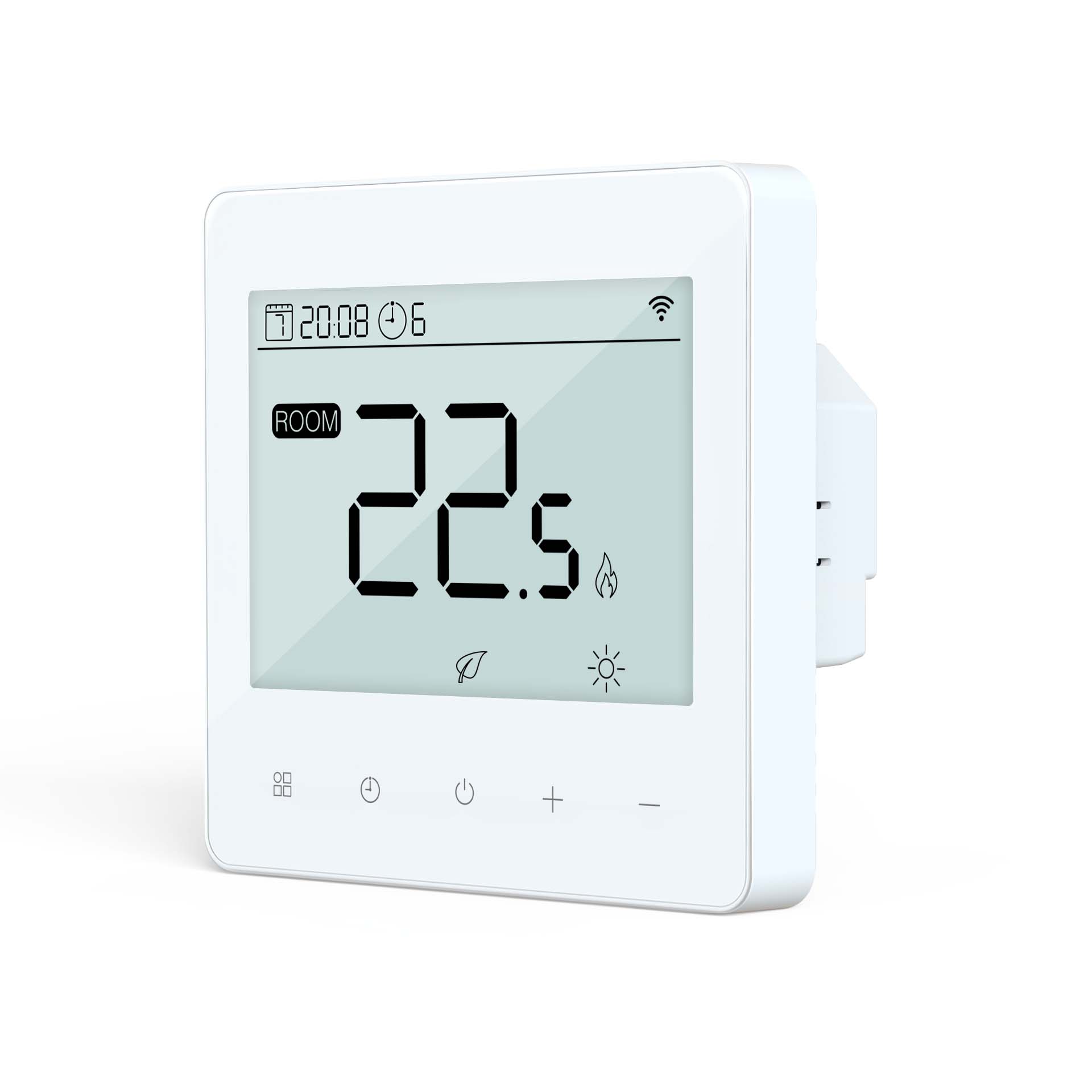 Multi-zone wired wiring box & room thermostats at underfloor heating system