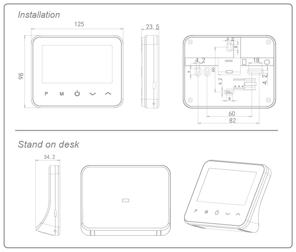 Mounting Remote Control Room Thermostat