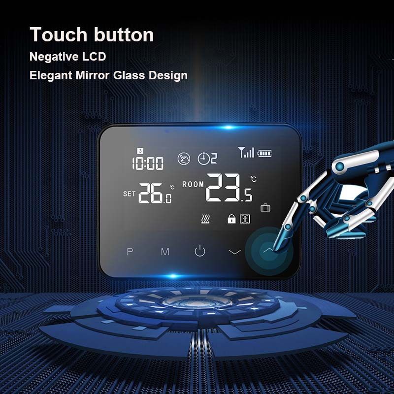 Popular Wireless Room Thermostat for Gas Boiler Heating System with Large LCD Display Touch Button OEM/ODM