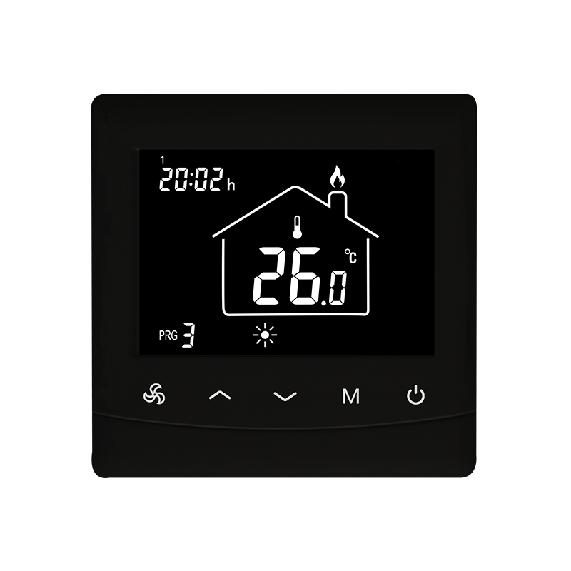24-220V Powered RS485 Modbus 3 Speed Fan Touch Button Room Thermostat for Fan Coil Unit