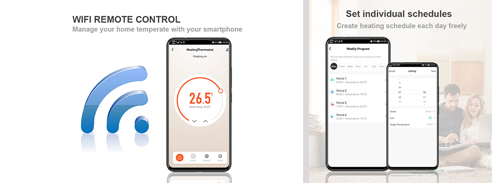 WiFi Remote Temperature Controller Room Thermostat 