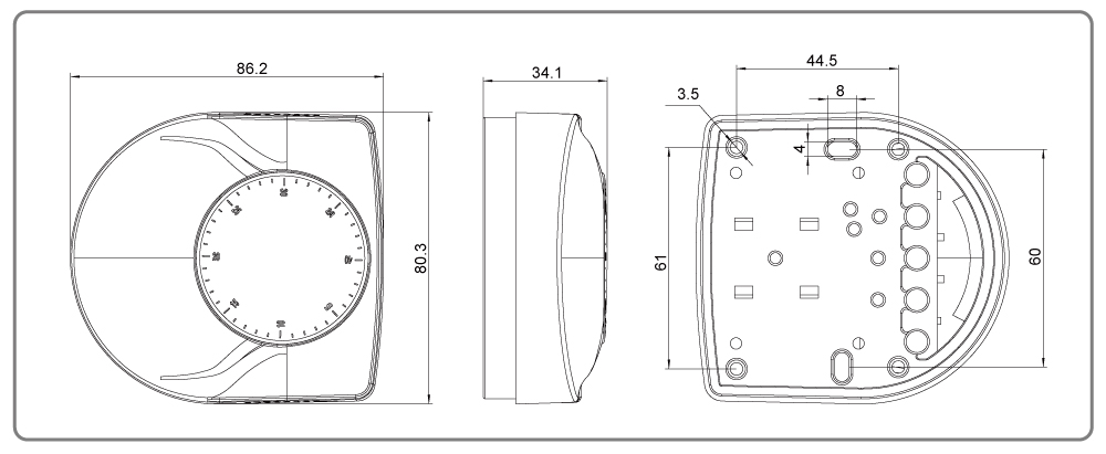 Mechanical thermostat size