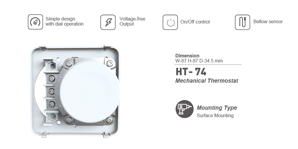 E-Top Mechanical Boiler Heating Thermostat 