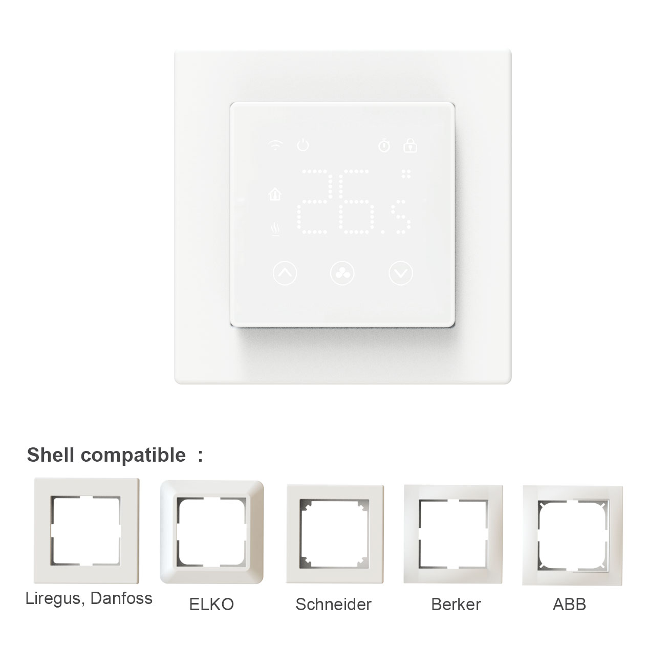 55 x 55 mm replaceable Schneider ABB Berker Frame 3A/16A tuya wifi room thermostat