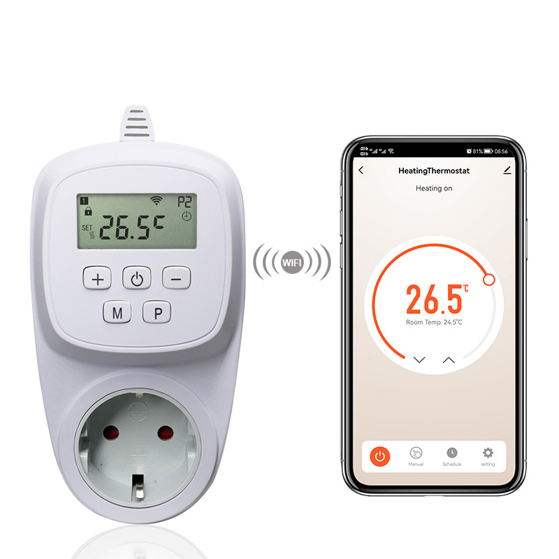 Smart plug in thermostat for infrared heater 