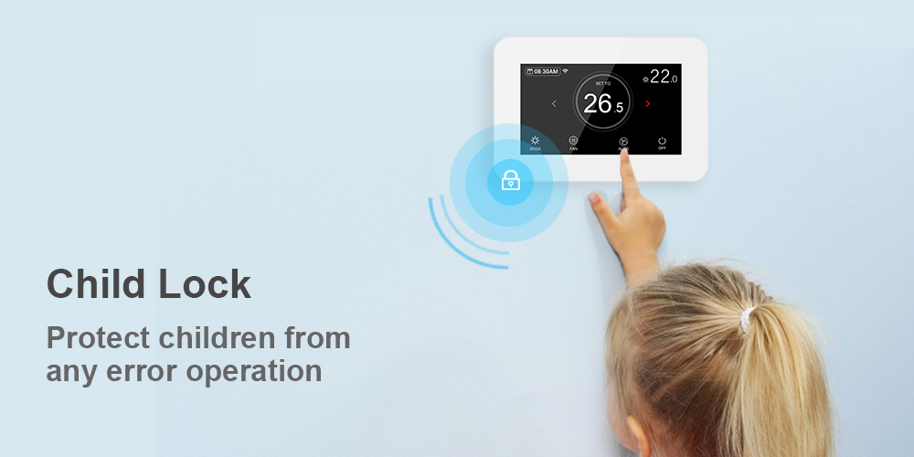 Child lock room thermostat