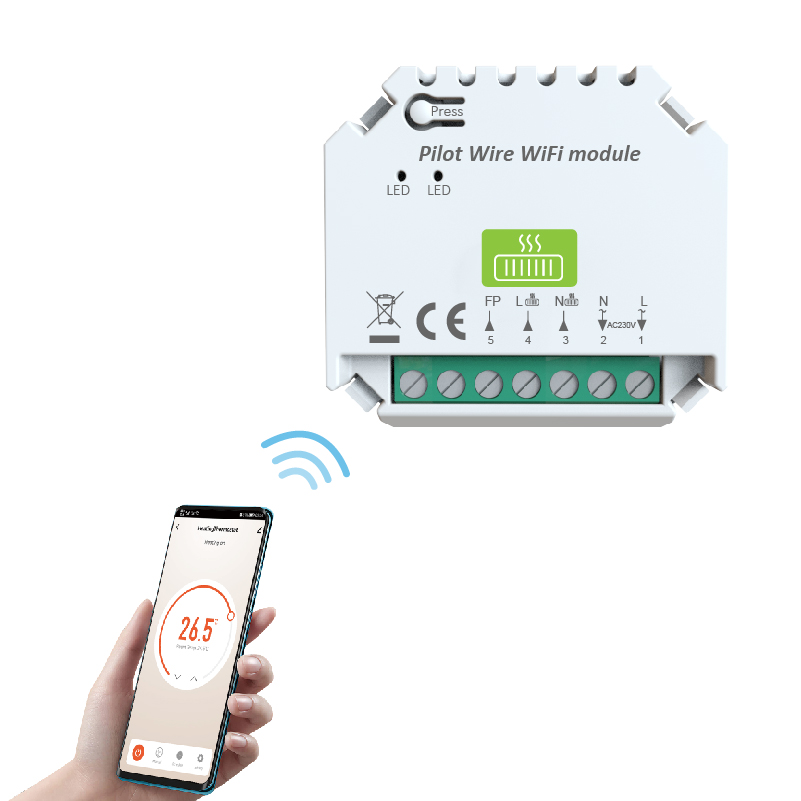 Electrical Heating  WiFi Thermsotat Module with Fil Pilot Wire