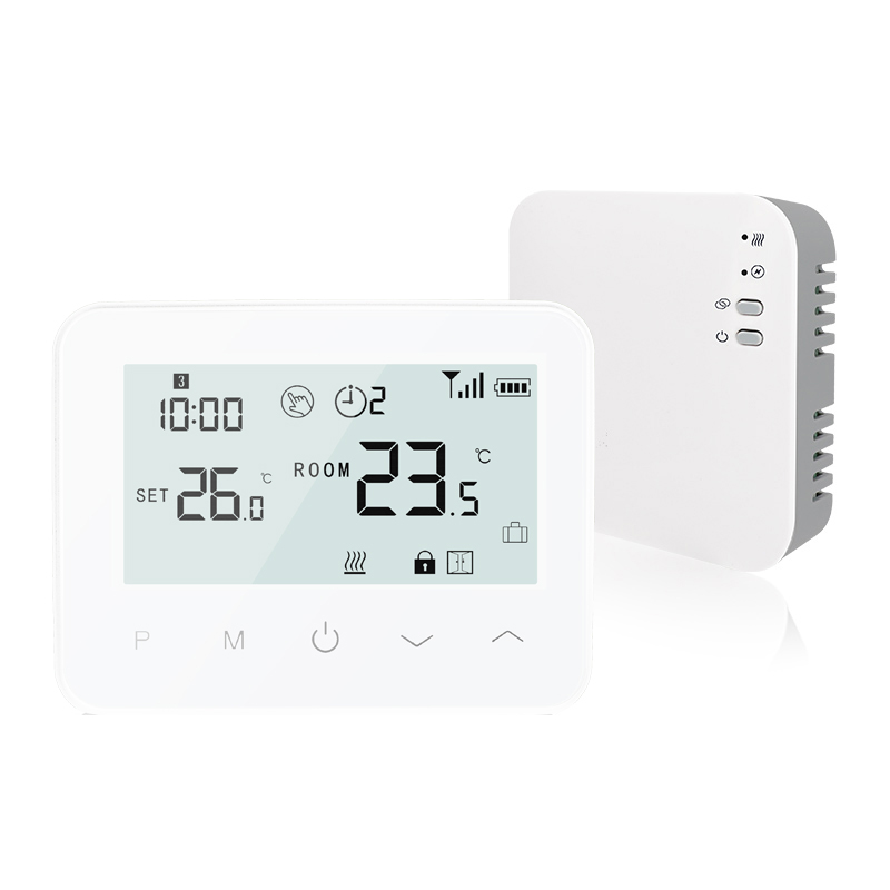 RF868/433mhz Wireless Connecting Gas Boiler Heating Room Thermostat with Touch Button LCD Screen