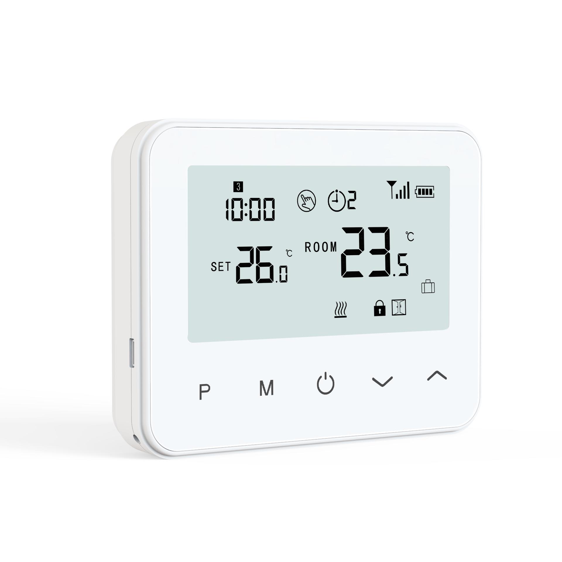 RF868/433mhz Wireless Connecting Gas Boiler Heating Room Thermostat with Touch Button LCD Screen