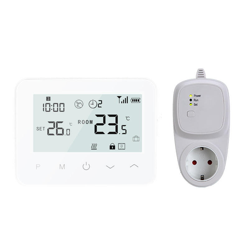 RF868/433mhz Wireless Connecting Gas Boiler Heating Room Thermostat with Touch Button LCD Screen
