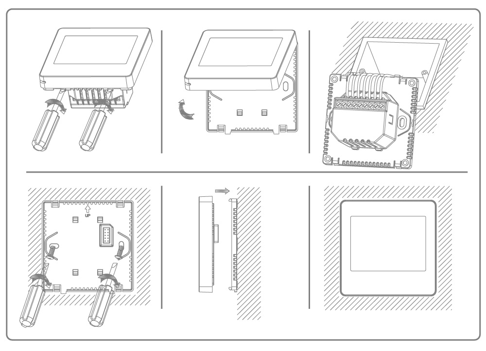 Flush mounted programmable thermostat 