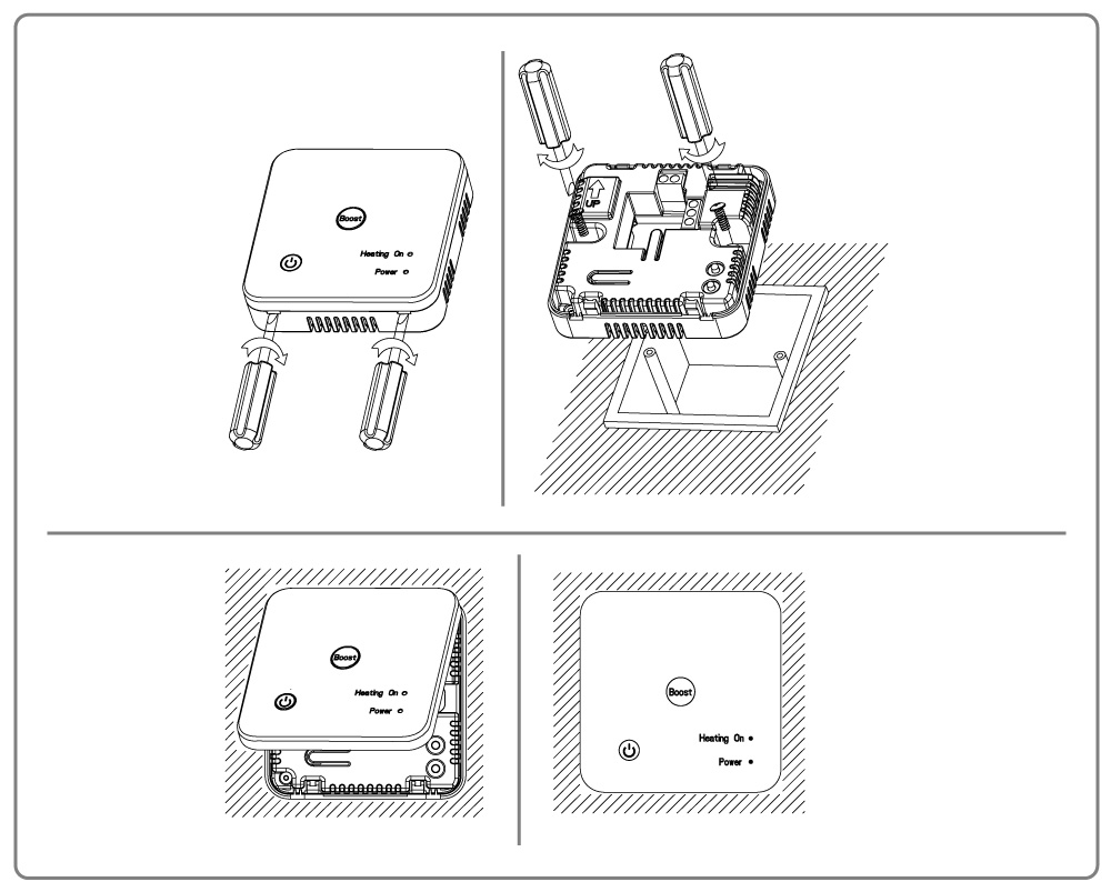 230V wireless thermostat receiver installation 