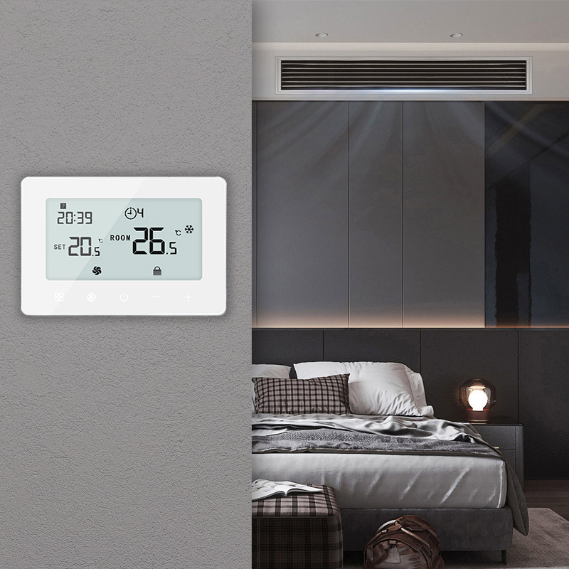 Wall Mounted  3 fan speed and 0-10V fan speed home automation smart HVAC thermostat