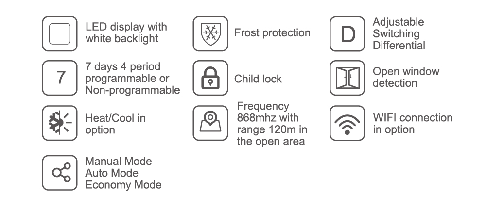 E-top LED display wifi thermostat 