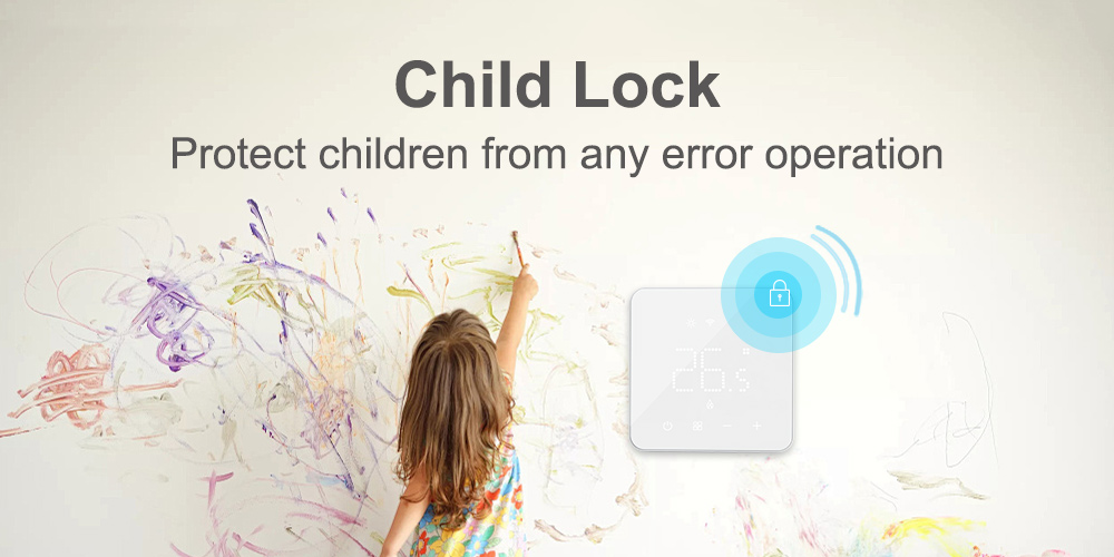 E-top new LED display thermostat with child lock function 