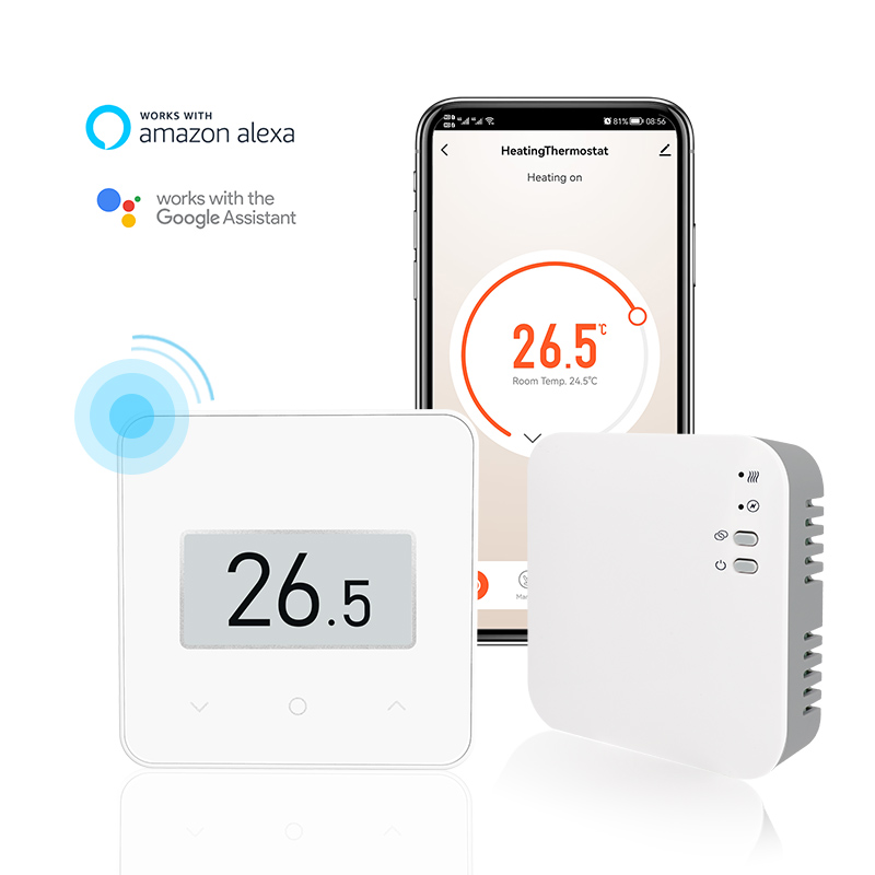 E-top New Designed Lithium Battery Powered E-ink Wireless WiFi Gas Boiler Heating Room Thermostat