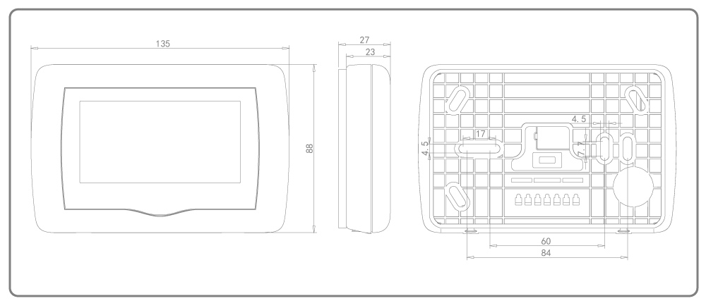 Wall mounted thermostat