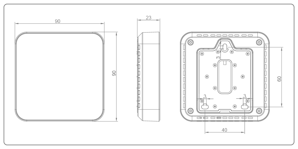 LED Heat Pump thermostat size 