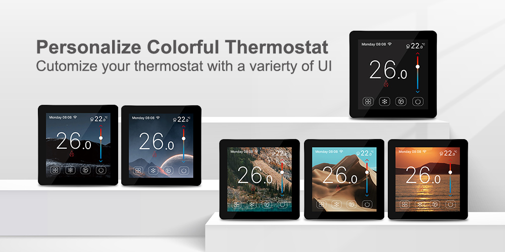  4.3&rdquo; TFT color touch thermostat with ultra-slim 19 mm 