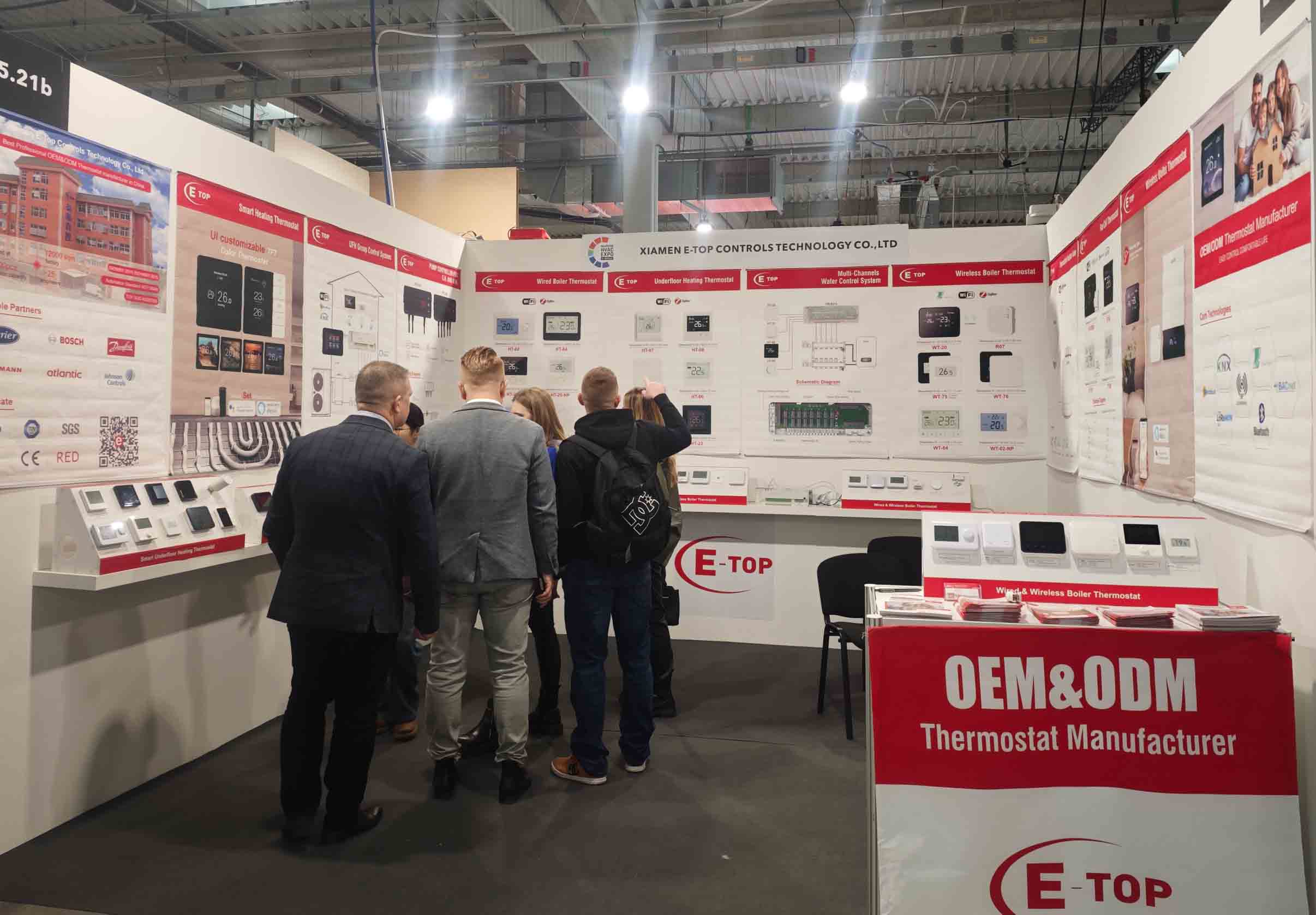 E-top smart thermostat manufacturer booth at PTAK WARSAW EXPO 2026 Poland