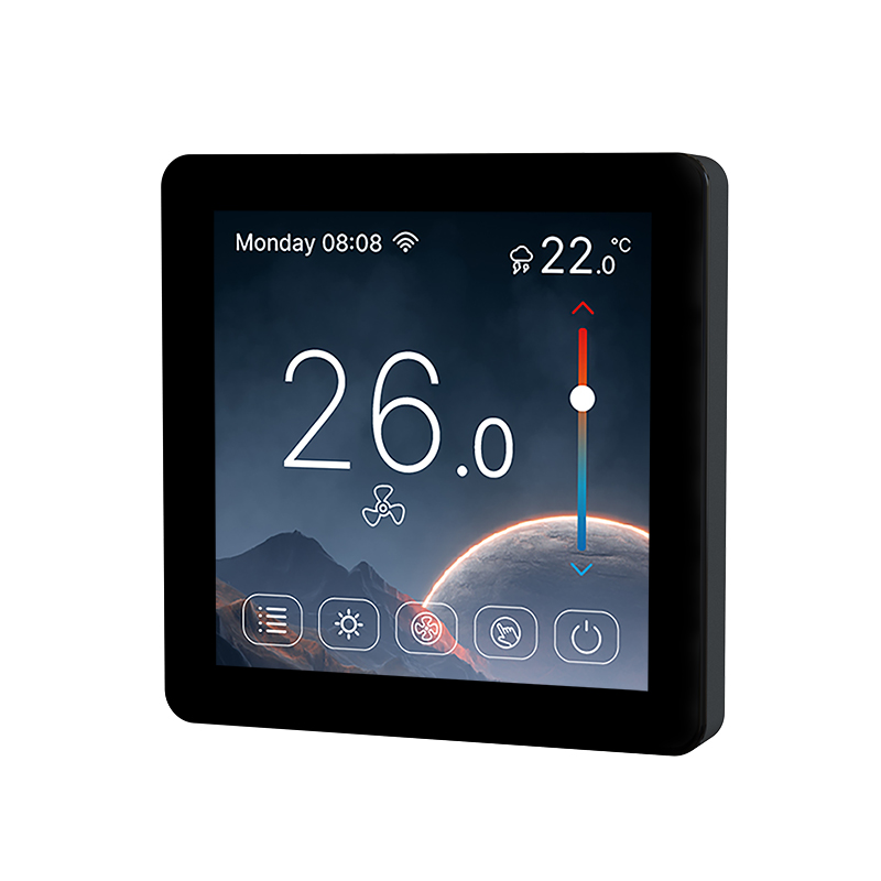 FT-CS08 high-definition capacitive color touchscreen thermostat with premium nature UI theme