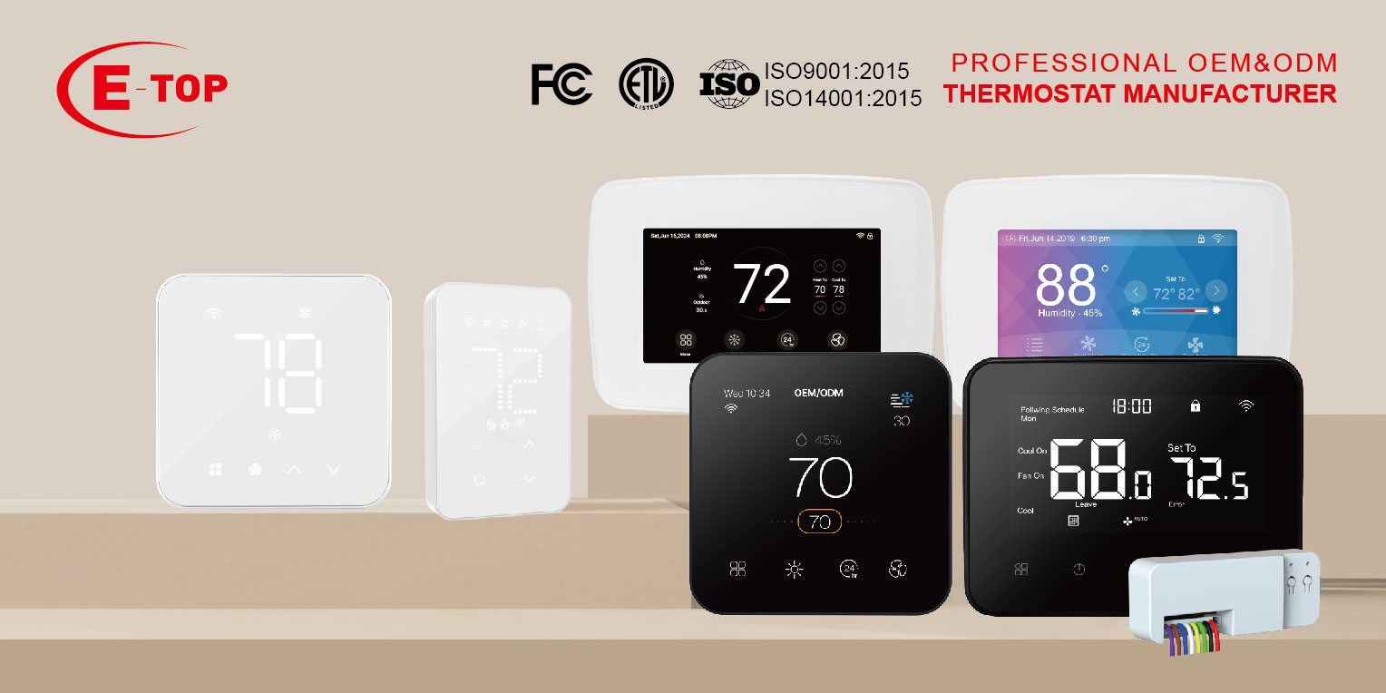 Smart WiFi Heat Pump Thermostat for European Market - E-TOP Controls