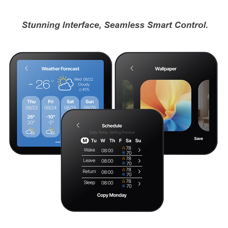 Remotely manage home comfort with CH7600 WiFi thermostat using smartphone app for Android and iOS
