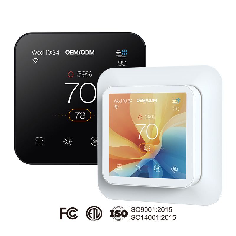 CH7600 high-resolution TFT capacitive touchscreen display showing weather forecast and 7-day schedule