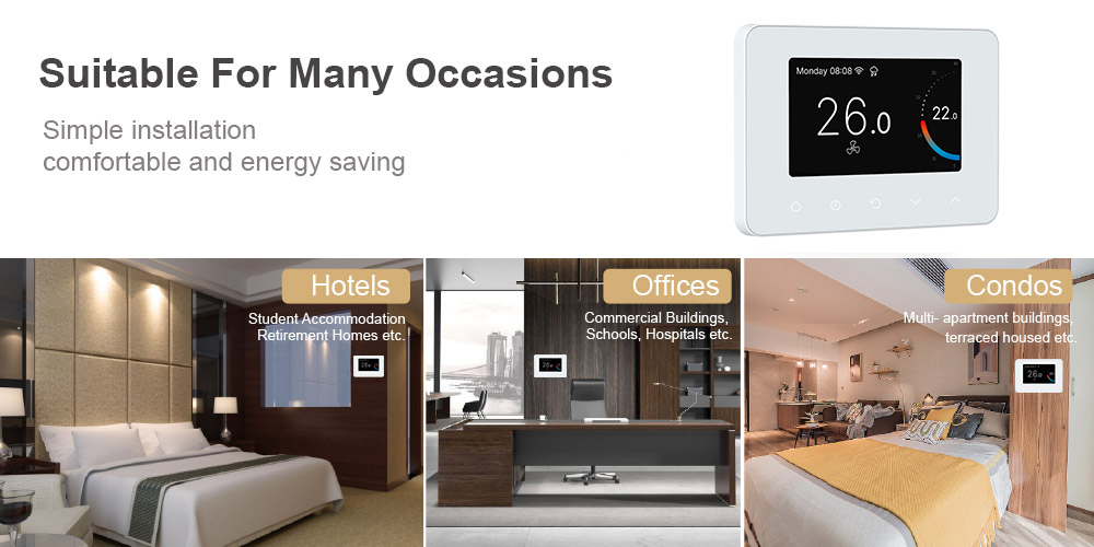 FT-CS70 slim touchscreen thermostat for luxury hotels and high-end showrooms