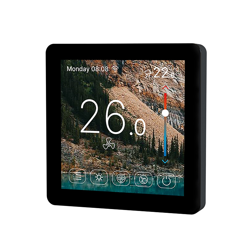 FT-CS08: Colorful Touchscreen BACnet & Modbus Thermostat for 2/4-Pipe FCU