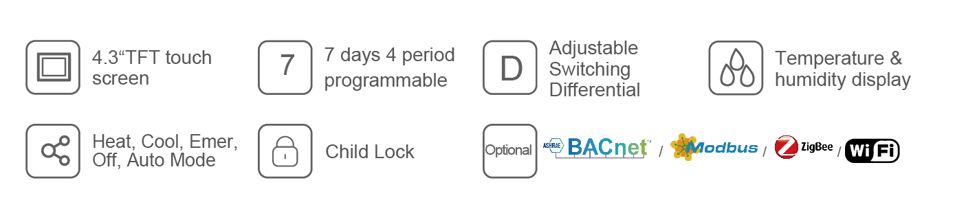 Key features of CH7100 including 4.3