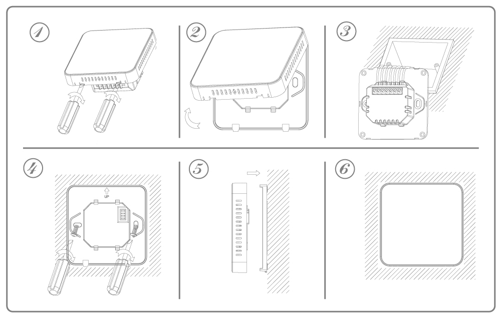HT-22B Smart Thermostat Installation Diagram HT-22B Zigbee Smart Thermostat Installation Steps